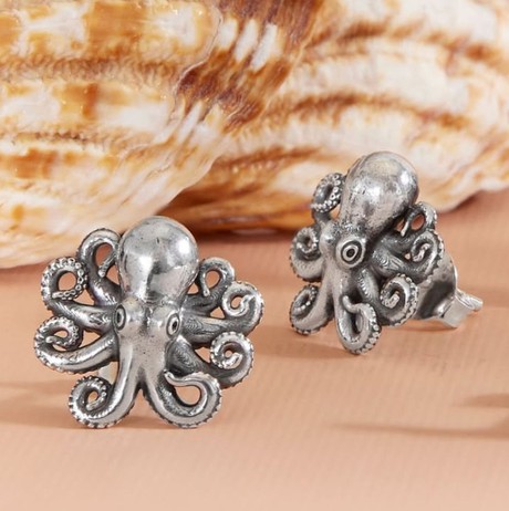 Zilveren oorbellen babyoctopus from Fairy Positron