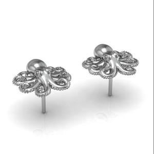 Zilveren oorbellen babyoctopus from Fairy Positron