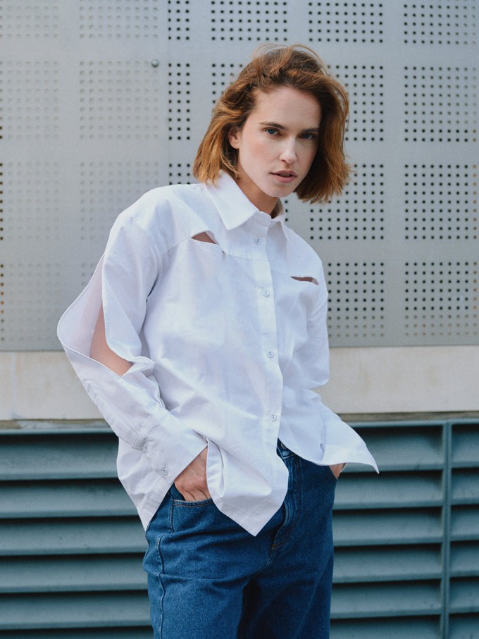 Seeing Eye Plain White Button Up Shirt from Fanfare Label
