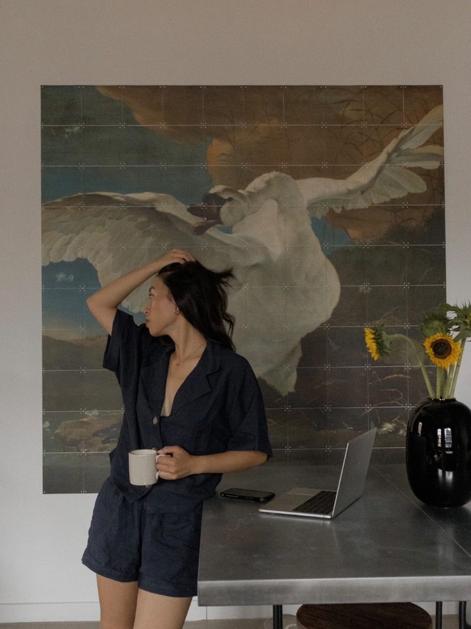 Ethically Made Navy Linen Lounge Top from Fanfare Label