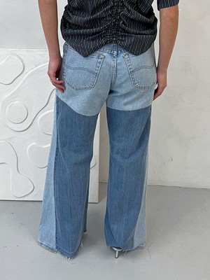 Fora Oversized Upcycled Blue High Waisted Jeans from Fanfare Label