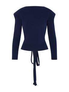 Navy Top With Shoulder Pads - Size 8 via Fanfare Label