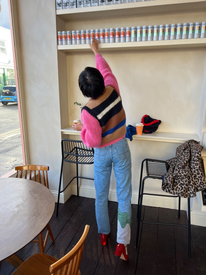 High Waisted Organic & Recycled Melt Patch Jeans from Fanfare Label