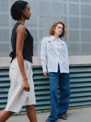 Seeing Eye Floral White Button Up Shirt from Fanfare Label