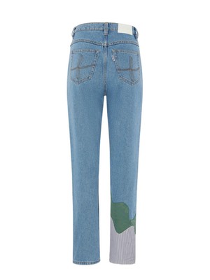 High Waisted Organic & Recycled Melt Patch Jeans from Fanfare Label