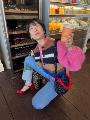 High Waisted Organic & Recycled Melt Patch Jeans from Fanfare Label