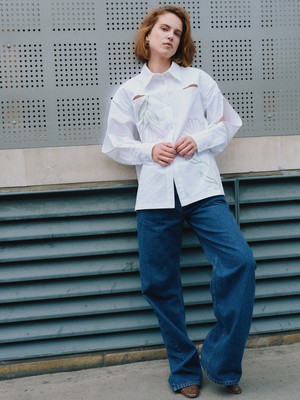 Seeing Eye Floral White Button Up Shirt from Fanfare Label