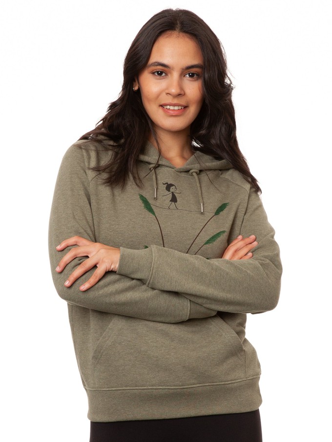 Seiltanz Hoodie heather khaki from FellHerz T-Shirts - bio, fair & vegan