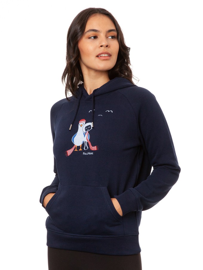 Möwen-Liebe Hoodie navy from FellHerz T-Shirts - bio, fair & vegan