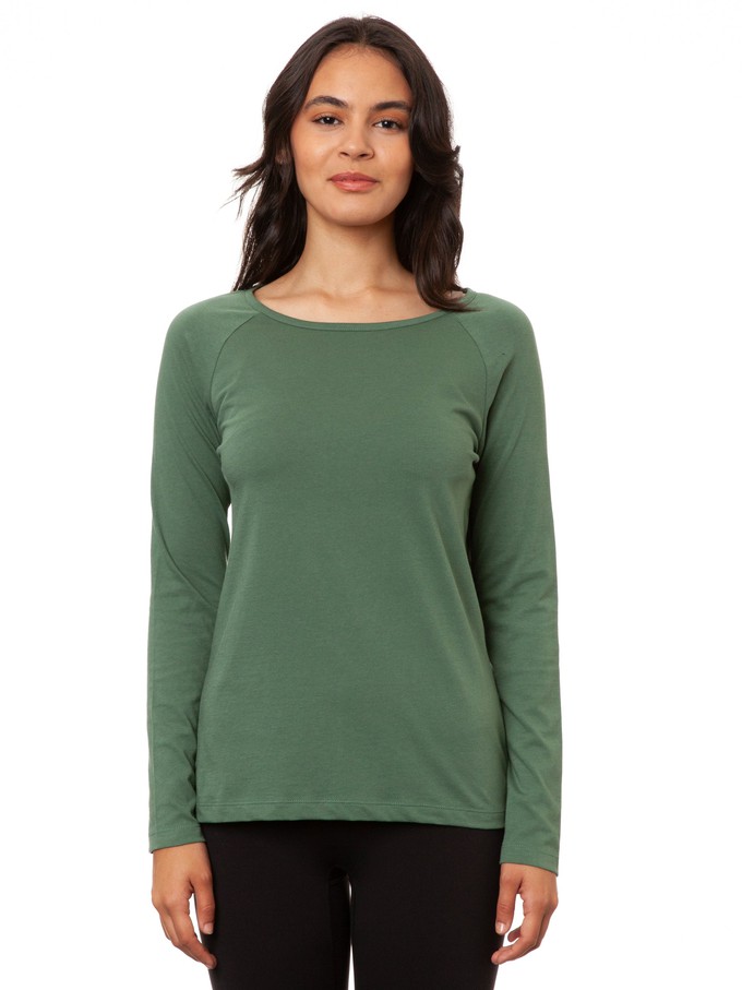 Raglan Longsleeve ivy green from FellHerz T-Shirts - bio, fair & vegan