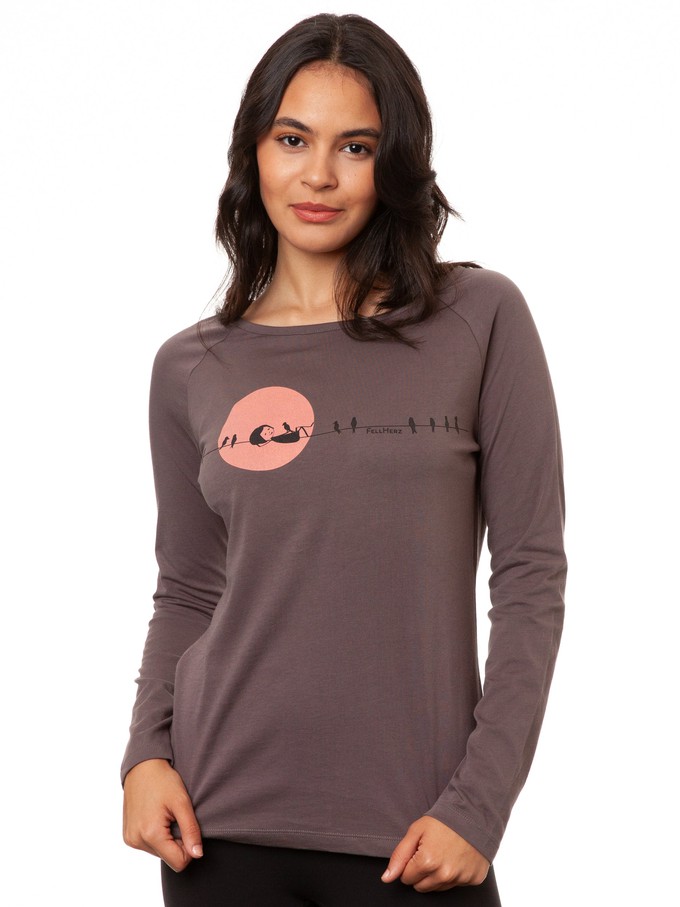 Raglan Longsleeve Sunrise volcanic grey from FellHerz T-Shirts - bio, fair & vegan
