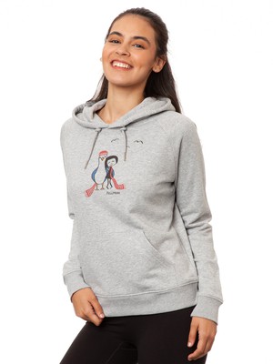 Möwen-Liebe Hoodie heather grey from FellHerz T-Shirts - bio, fair & vegan