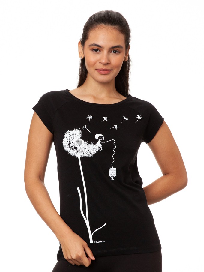 Dandelion Cap Sleeve black from FellHerz T-Shirts - bio, fair & vegan