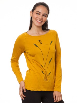 Raglan Longsleeve Seiltanz harvest gold from FellHerz T-Shirts - bio, fair & vegan