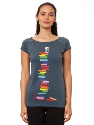 Books Girl Cap Sleeve thundercloud from FellHerz T-Shirts - bio, fair & vegan