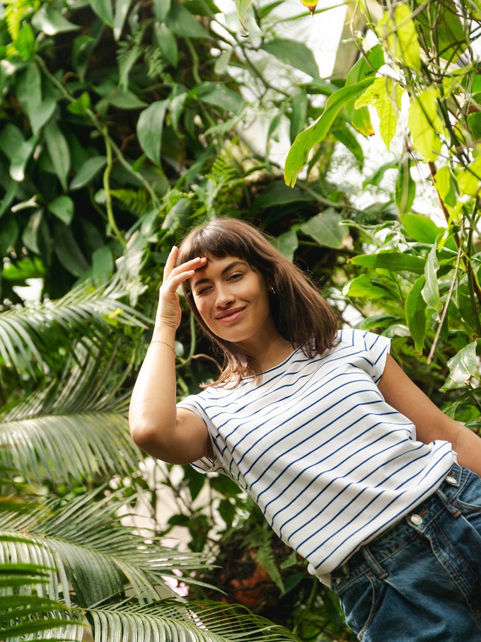 Cap Sleeve striped white blue from FellHerz T-Shirts - bio, fair & vegan