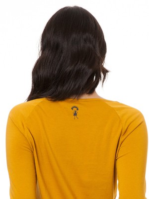 Raglan Longsleeve Seiltanz harvest gold from FellHerz T-Shirts - bio, fair & vegan