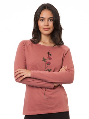 Raglan Longsleeve Glücksklee canyan rose from FellHerz T-Shirts - bio, fair & vegan