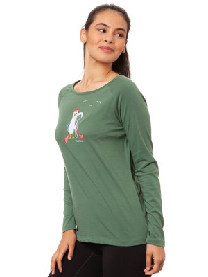 Raglan Longsleeve Möwen-Liebe ivy green from FellHerz T-Shirts - bio, fair & vegan