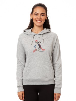 Möwen-Liebe Hoodie heather grey from FellHerz T-Shirts - bio, fair & vegan