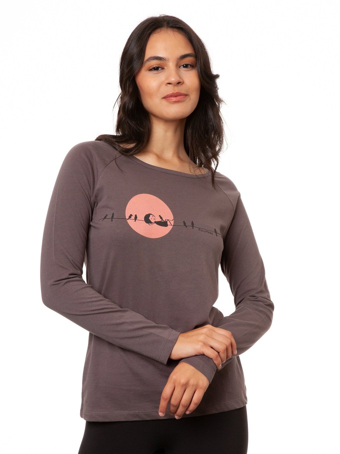 Raglan Longsleeve Sunrise volcanic grey from FellHerz T-Shirts - bio, fair & vegan