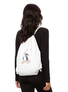Möwen-Liebe Turnbeutel white via FellHerz T-Shirts - bio, fair & vegan