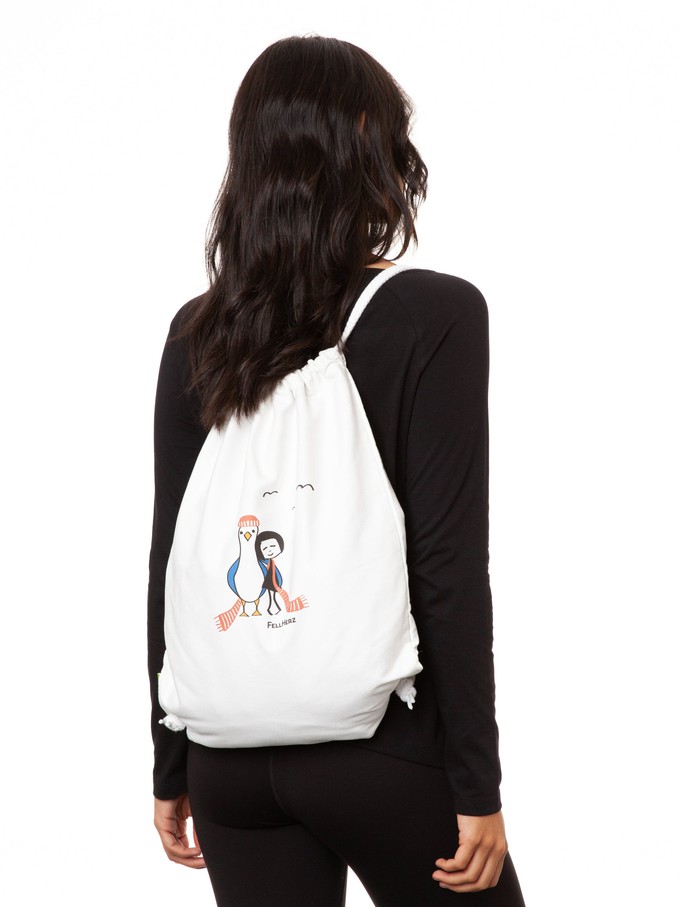 Möwen-Liebe Turnbeutel white from FellHerz T-Shirts - bio, fair & vegan