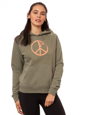 Peace Hoodie heather khaki from FellHerz T-Shirts - bio, fair & vegan