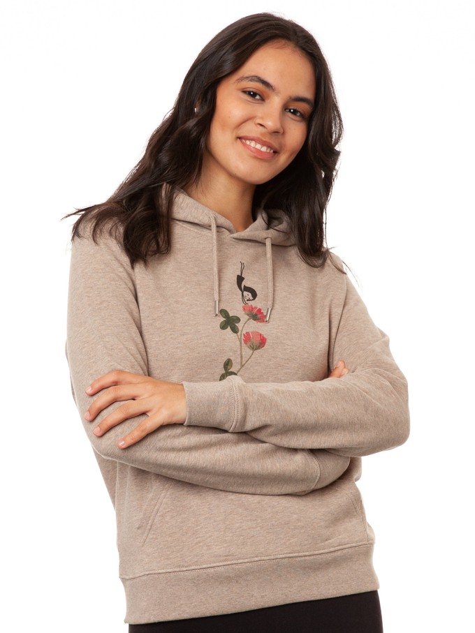 Glücksklee Hoodie heather sand from FellHerz T-Shirts - bio, fair & vegan