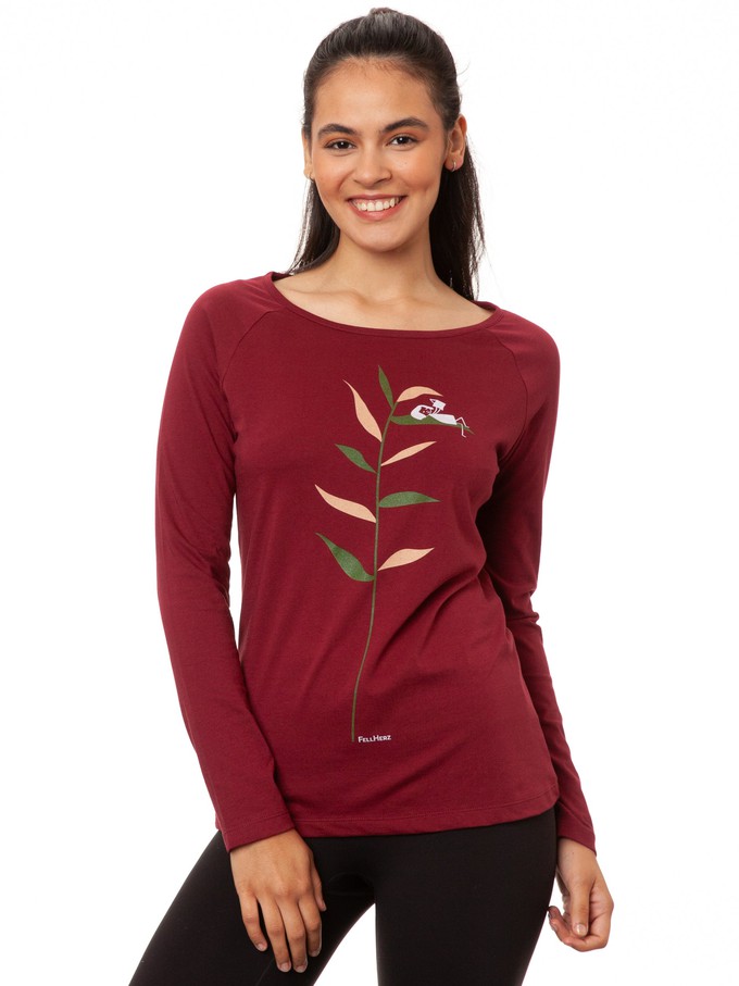 Raglan Longsleeve Booklover chestnut from FellHerz T-Shirts - bio, fair & vegan