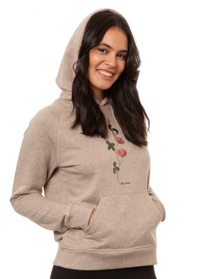 Glücksklee Hoodie heather sand from FellHerz T-Shirts - bio, fair & vegan