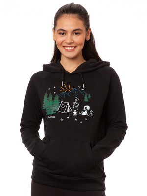 Camping Girl Hoodie black from FellHerz T-Shirts - bio, fair & vegan