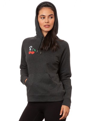 Cherry Dance Girl Hoodie dark heather grey from FellHerz T-Shirts - bio, fair & vegan