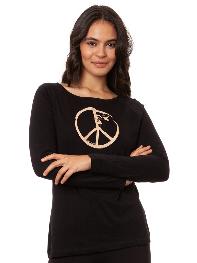 Raglan Longsleeve Peace black from FellHerz T-Shirts - bio, fair & vegan