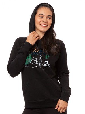 Camping Girl Hoodie black from FellHerz T-Shirts - bio, fair & vegan
