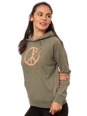 Peace Hoodie heather khaki from FellHerz T-Shirts - bio, fair & vegan