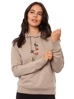 Glücksklee Hoodie heather sand from FellHerz T-Shirts - bio, fair & vegan