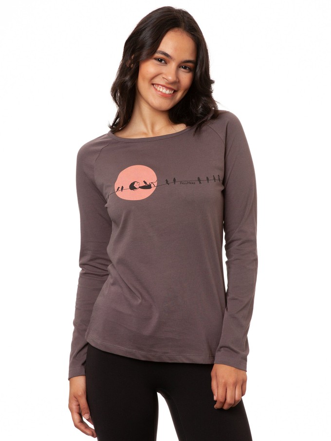 Raglan Longsleeve Sunrise volcanic grey from FellHerz T-Shirts - bio, fair & vegan