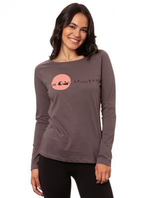 Raglan Longsleeve Sunrise volcanic grey from FellHerz T-Shirts - bio, fair & vegan