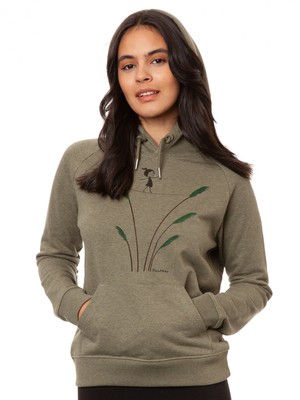 Seiltanz Hoodie heather khaki from FellHerz T-Shirts - bio, fair & vegan