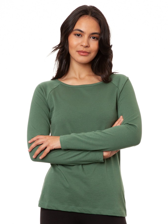 Raglan Longsleeve ivy green from FellHerz T-Shirts - bio, fair & vegan