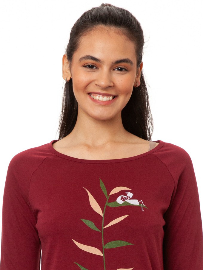 Raglan Longsleeve Booklover chestnut from FellHerz T-Shirts - bio, fair & vegan