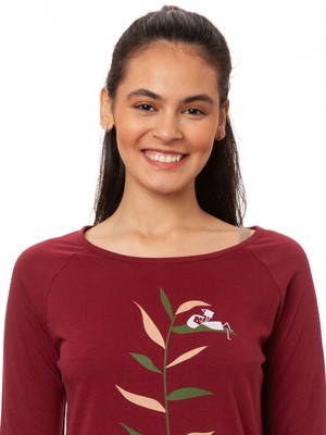 Raglan Longsleeve Booklover chestnut from FellHerz T-Shirts - bio, fair & vegan