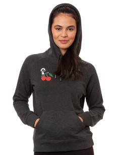 Cherry Dance Girl Hoodie dark heather grey via FellHerz T-Shirts - bio, fair & vegan