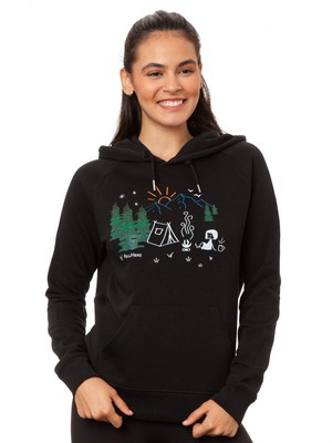 Camping Girl Hoodie black from FellHerz T-Shirts - bio, fair & vegan
