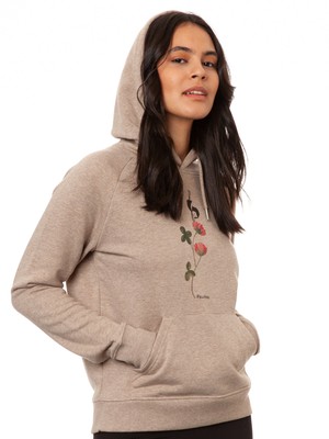 Glücksklee Hoodie heather sand from FellHerz T-Shirts - bio, fair & vegan