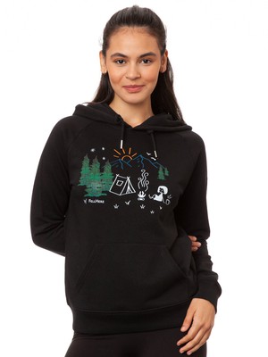 Camping Girl Hoodie black from FellHerz T-Shirts - bio, fair & vegan