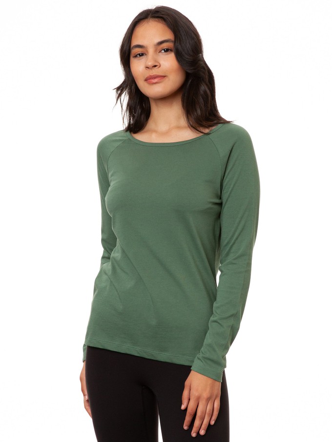 Raglan Longsleeve ivy green from FellHerz T-Shirts - bio, fair & vegan