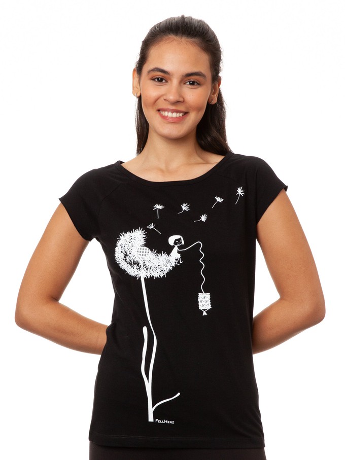Dandelion Cap Sleeve black from FellHerz T-Shirts - bio, fair & vegan