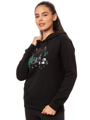 Camping Girl Hoodie black from FellHerz T-Shirts - bio, fair & vegan